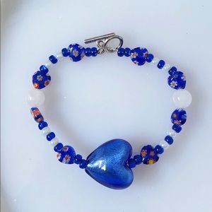 🔥4/$20  Murano glass bead heart necklace